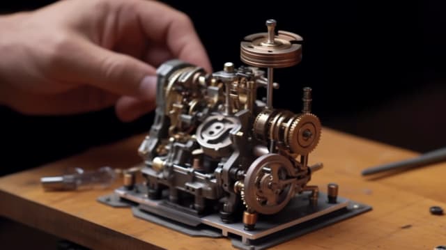 Mini Silnik do Składania i Działający Model Silnika Spalinowego - Odkryj Mechanizmy Motoryzacji